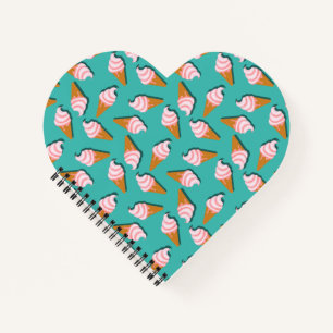 Waffelcones Eis und gefrorenes Jogurt-Muster Notizblock