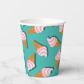 Waffelcones Eis und gefrorenes Jogurt-Muster Pappbecher (Rückseite)