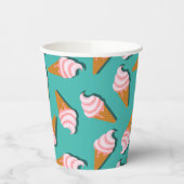 Waffelcones Eis und gefrorenes Jogurt-Muster Pappbecher (Links)