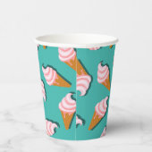 Waffelcones Eis und gefrorenes Jogurt-Muster Pappbecher (Rechts)
