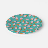 Waffelcones Eis und gefrorenes Jogurt-Muster Pappteller (Schrägansicht)