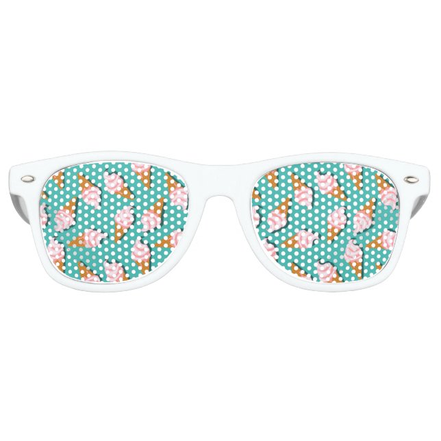Waffelcones Eis und gefrorenes Jogurt-Muster Partybrille (Vorderseite)
