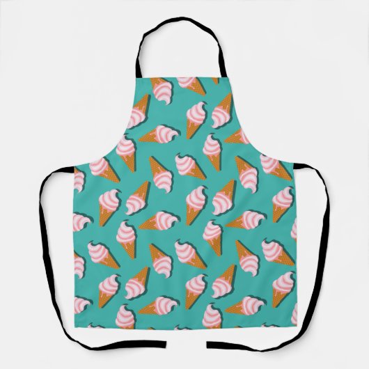 Waffelcones Eis und gefrorenes Jogurt-Muster Schürze (Vorderseite)