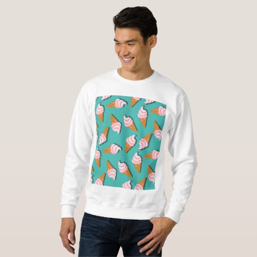 Waffelcones Eis und gefrorenes Jogurt-Muster Sweatshirt (Vorne ganz)