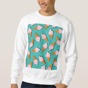 Waffelcones Eis und gefrorenes Jogurt-Muster Sweatshirt