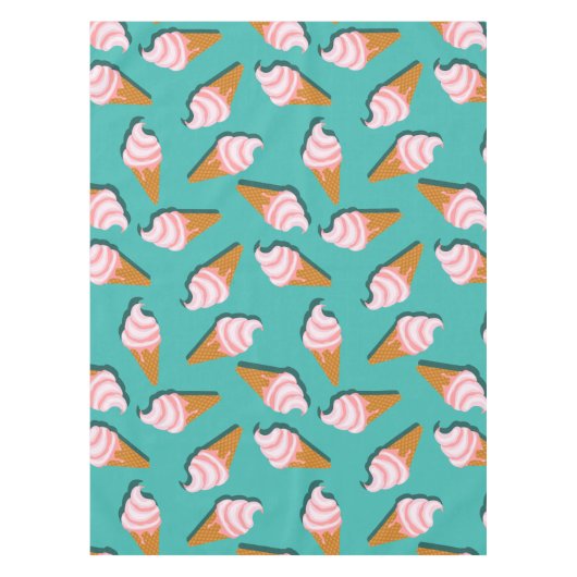 Waffelcones Eis und gefrorenes Jogurt-Muster Tischdecke (Vorderseite)