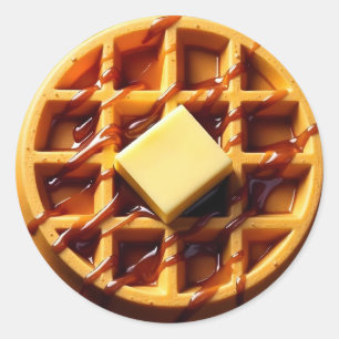 Waffeldarstellung Runder Aufkleber
