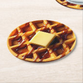 Waffeldarstellung Runder Pappuntersetzer (Angewinkelt)