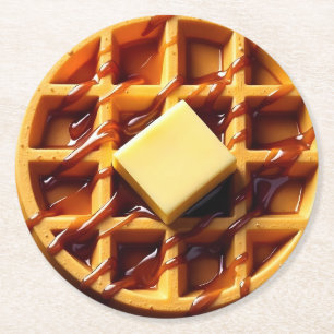 Waffeldarstellung Runder Pappuntersetzer