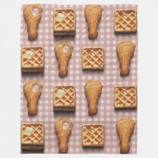 Waffeldecke aus Gingham Fleecedecke (Vorderseite)