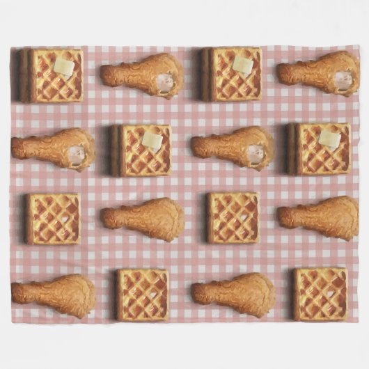 Waffeldecke aus Gingham Fleecedecke (Vorderseite (Horizontal))
