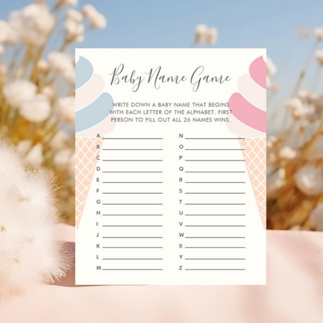 Waffeleis Creme Pastel Gender Reveal Baby Name (Von Creator hochgeladen)