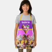 Waffeleis-Mädels, pinkfarben, gelb, 3D Schürze (Insitu)