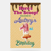 Waffeleiscreme Cone 1. Geburtstag Acrylschild (Vorderseite)