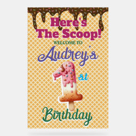 Waffeleiscreme Cone 1. Geburtstag Acrylschild