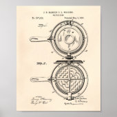 Waffeleisen 1883 Patent Art Old Peper Poster (Vorne)