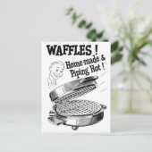 Waffeleisen Vintage Werbung mit Illustration Postkarte (Stehend Vorderseite)