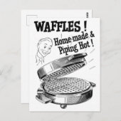 Waffeleisen Vintage Werbung mit Illustration Postkarte (Vorne/Hinten)