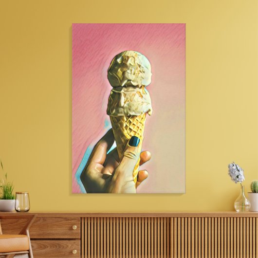 Waffeleiskegel Leinwanddruck (Insitu (Wohnzimmer))