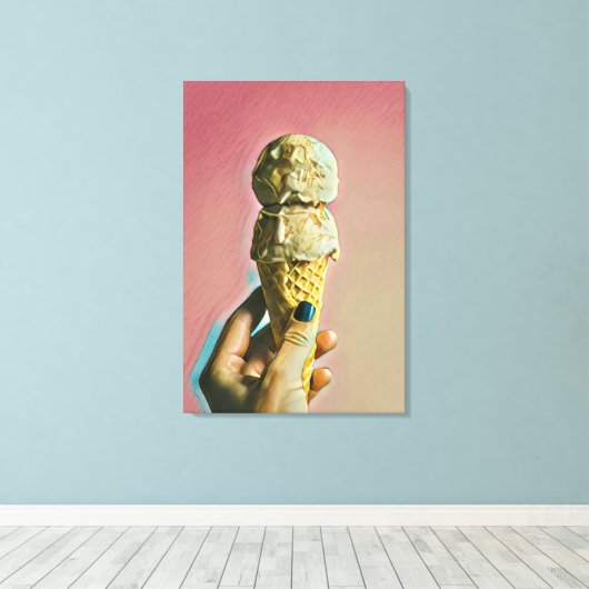 Waffeleiskegel Leinwanddruck (Insitu (Holzboden))