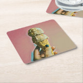 Waffeleiskegel Rechteckiger Pappuntersetzer (angewinkelt)