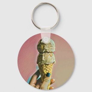 Waffeleiskegel Schlüsselanhänger