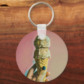 Waffeleiskegel Schlüsselanhänger (Vorderseite)