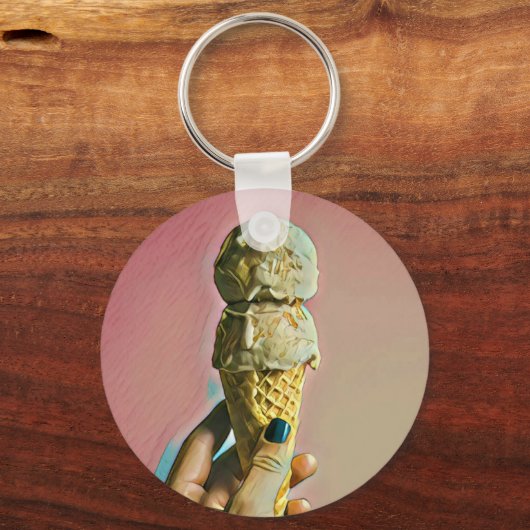 Waffeleiskegel Schlüsselanhänger (Vorderseite)