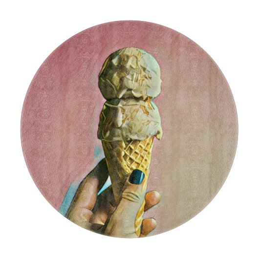 Waffeleiskegel Schneidebrett (Vorderseite)