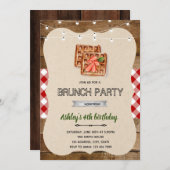 Waffelfrühstück-Party Einladung (Vorne/Hinten)
