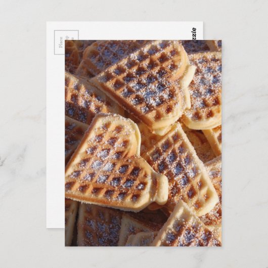 Waffelherzen Postkarte (Vorne/Hinten)