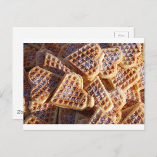 Waffelherzen Postkarte (Vorne/Hinten)