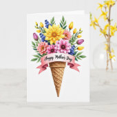 Waffelhörnchen Muttertags-Kunstkarte Karte (Gelbe Blume)