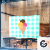Waffelkegel Fensteraufkleber (Café-Fenster)