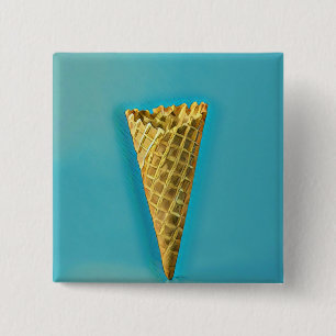 Waffelkegel für Eisfreunde Button
