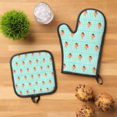 Waffelkegel Ofenhandschuh & Topflappen-Set (Oben Unten)