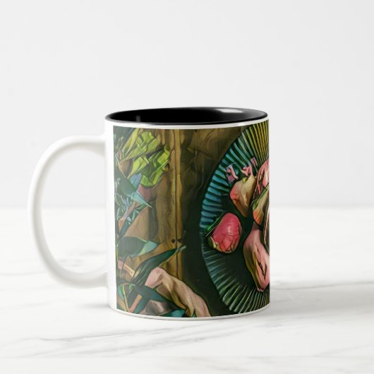 Waffelkegel Zweifarbige Tasse (Links)