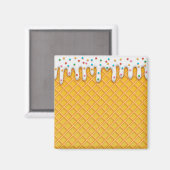 Waffelkone aus Eiscreme mit Sprinklen Magnet (Vorderseite/Rückseite)