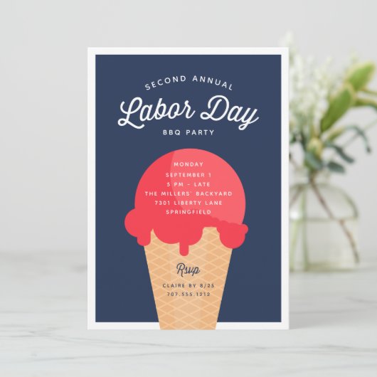 Waffelkone Einladung (Stehend Vorderseite)