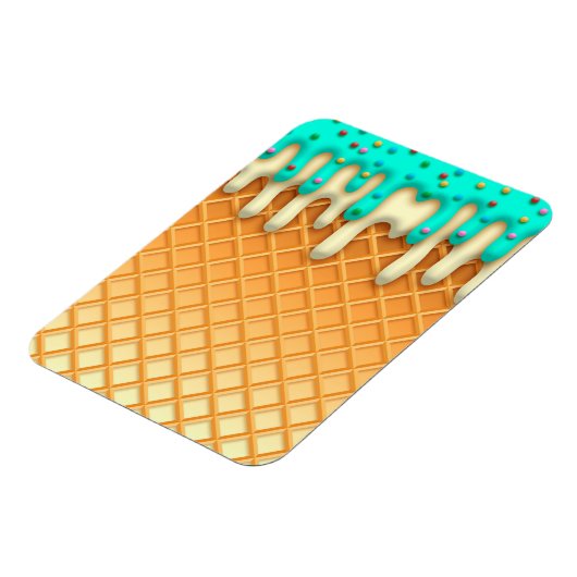 Waffelkone mit Sprinklen aus Eis, Tropfen Magnet (Linke Seite)