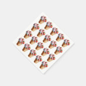 Waffelkone, Schokolade, Erdbeere, Toppen Serviette (Ecke)