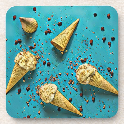 Waffelkons Getränkeuntersetzer (Vorderseite)