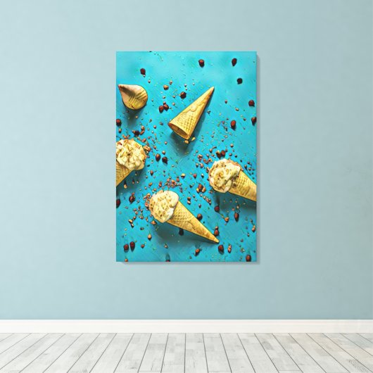 Waffelkons Leinwanddruck (Insitu (Holzboden))
