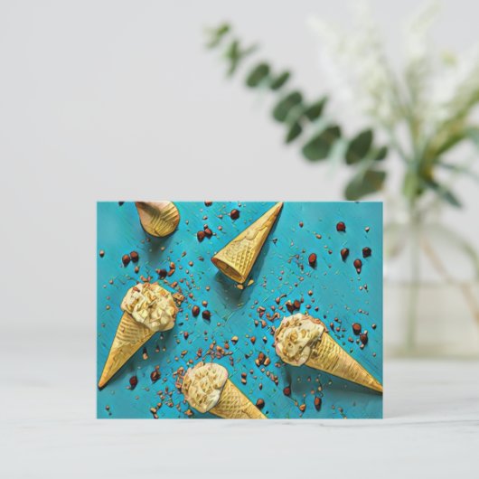 Waffelkons Postkarte (Stehend Vorderseite)