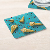 Waffelkons Rechteckiger Pappuntersetzer (angewinkelt)