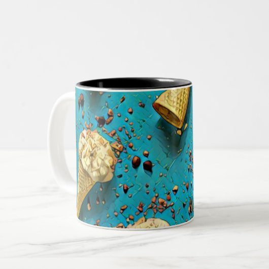 Waffelkons Zweifarbige Tasse (Vorderseite Links)