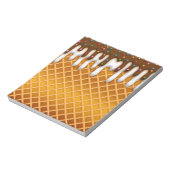 Waffelkronenschokolade und Vanilla-Tropfen Notizblock (Rotiert)