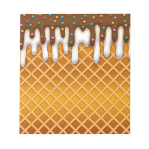 Waffelkronenschokolade und Vanilla-Tropfen Notizblock