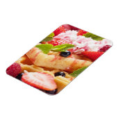 Waffelkuchen mit frischem Beerenobst Magnet (Linke Seite)