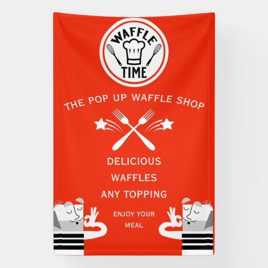 Waffelladen oder Popfood-Stall Banner (Vertikal)